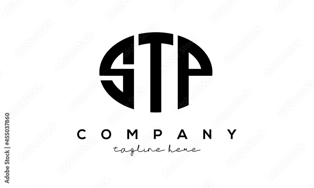 STP three Letters creative circle logo design