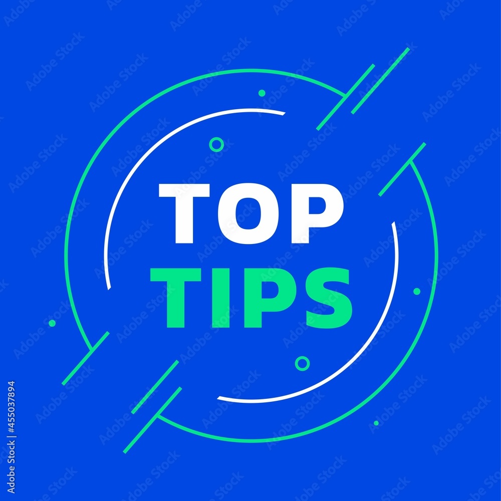 Top tips content vector squere background with blue color vector ...