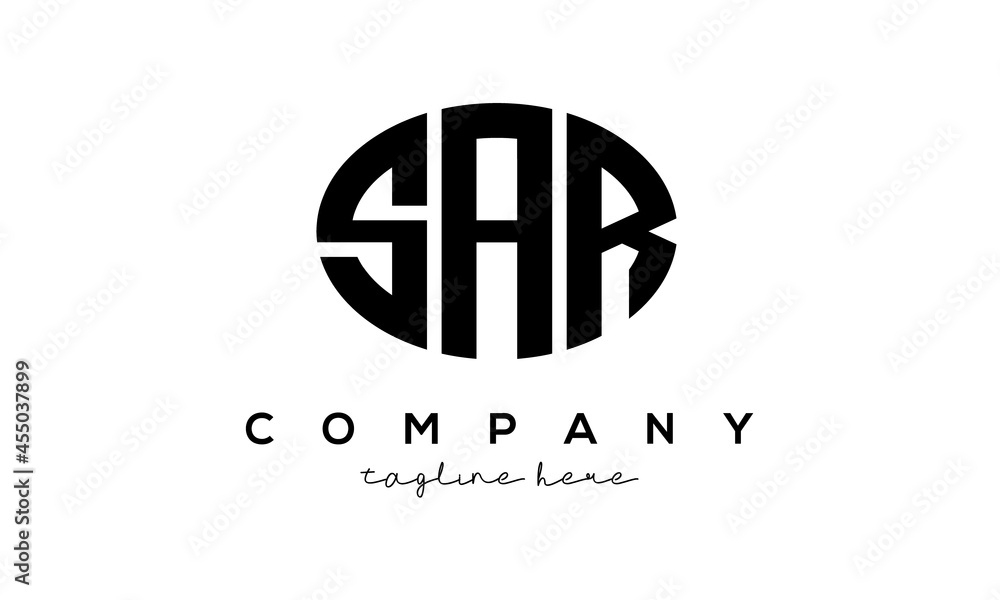 SAR three Letters creative circle logo design SAR three Letters creative circle logo design