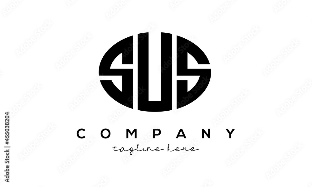 SUS three Letters creative circle logo design SUS three Letters creative circle logo design
