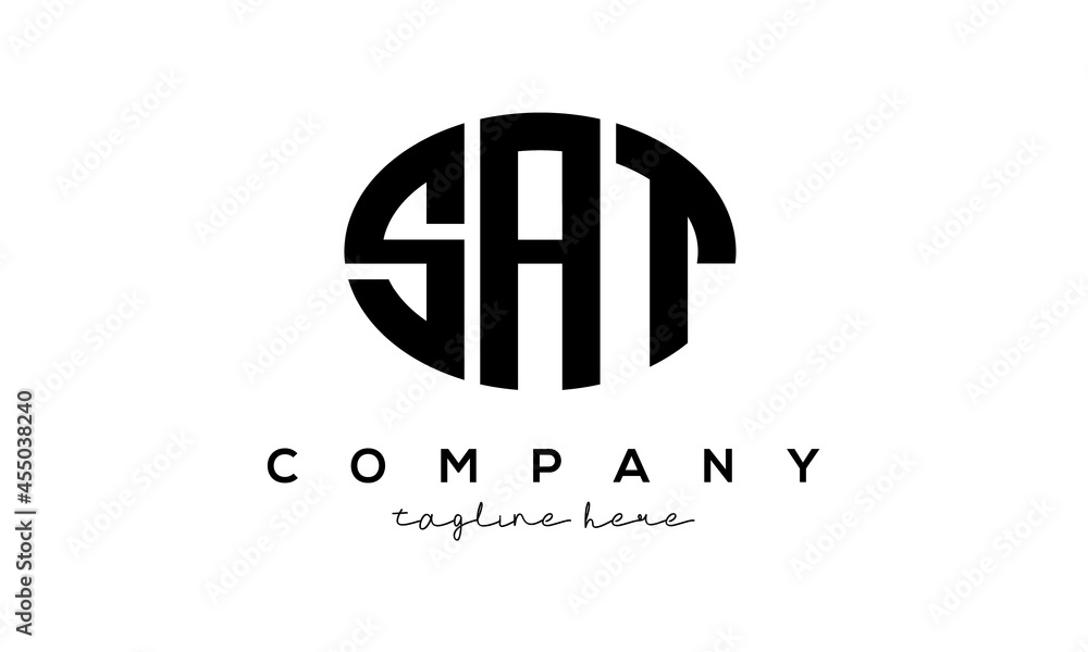 SAT three Letters creative circle logo design SAT three Letters creative circle logo design