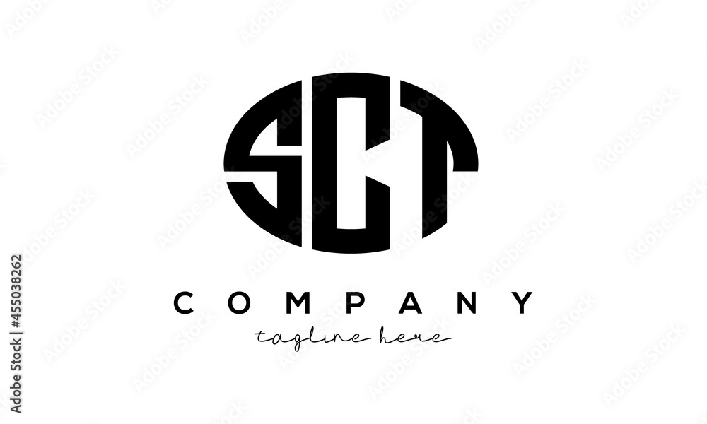 SCT three Letters creative circle logo design SCT three Letters creative circle logo design