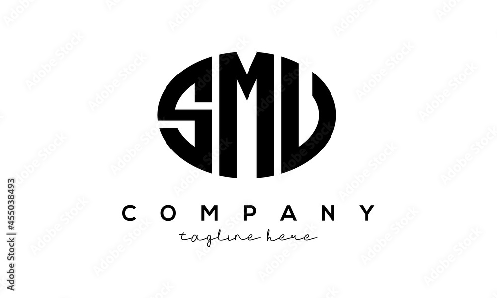 SMU three Letters creative circle logo design SMU three Letters creative circle logo design