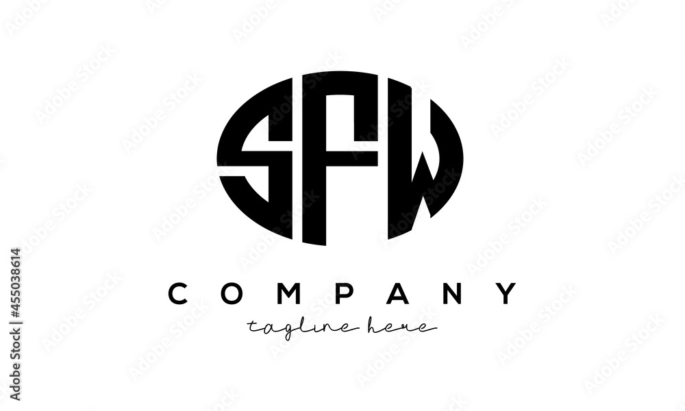 SFW three Letters creative circle logo design	