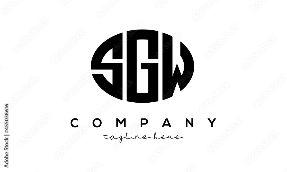 SGW three Letters creative circle logo design SGW three Letters creative circle logo design