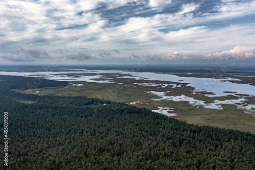 Engure lake in still summer day, Latvia.