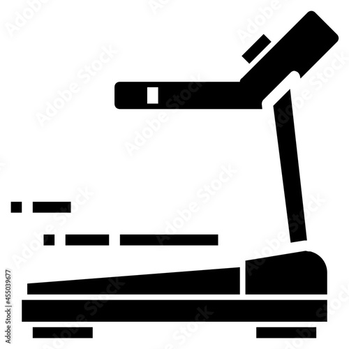 electric treadmill glyph icon