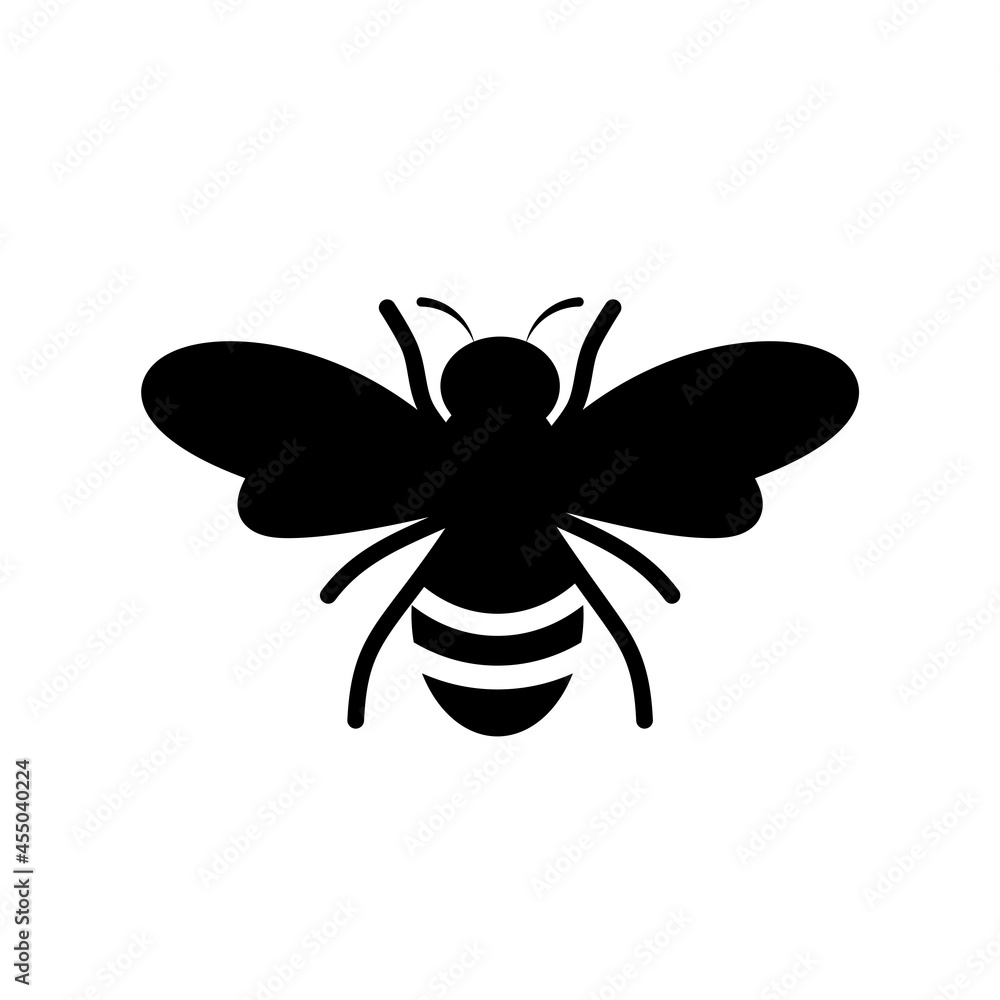 Bee logo and icon isolated on white background Bee logo and icon isolated on white background