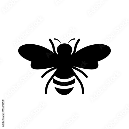 Bee logo and icon isolated on white background