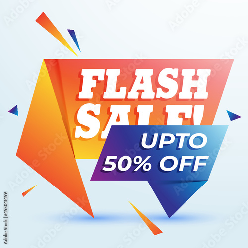 Colorful abstract style popup Flash Sale illustration