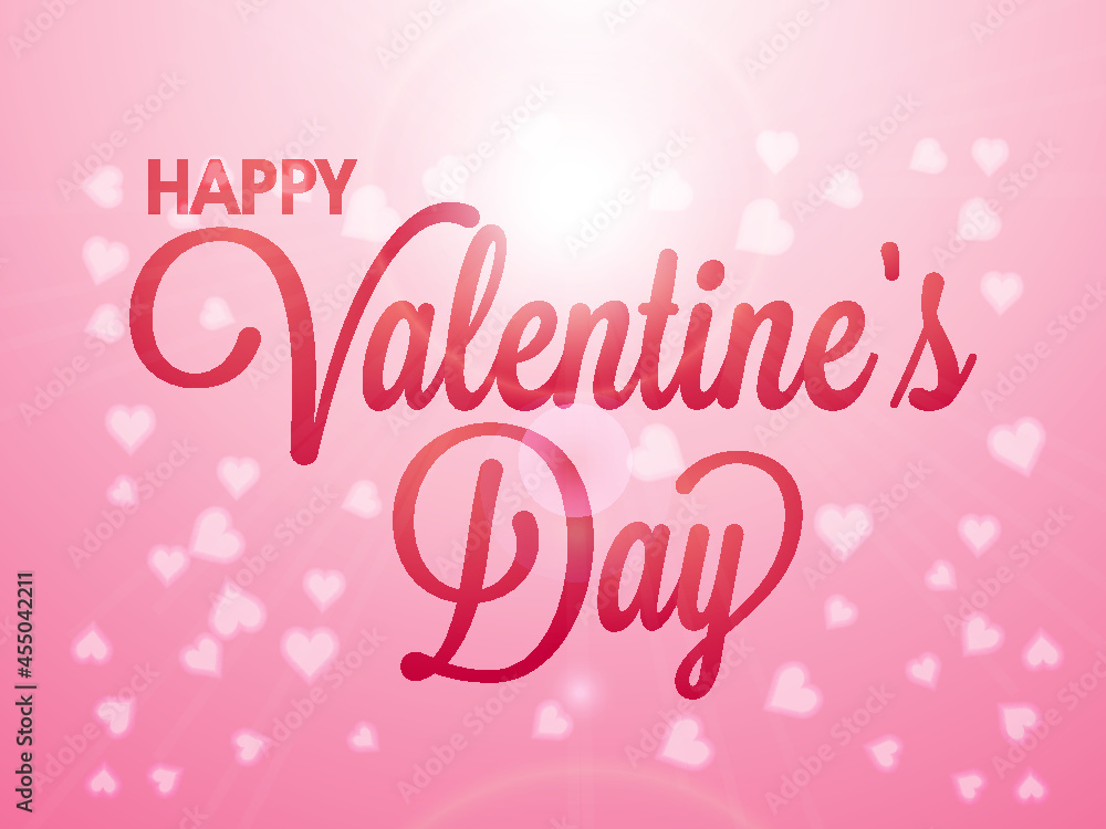 Happy Valentine's day typography on shiny background