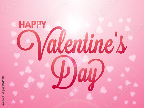 Happy Valentine's day typography on shiny background