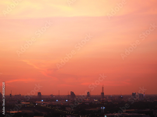 Sunset over CBD inn Bangkok. © iAm