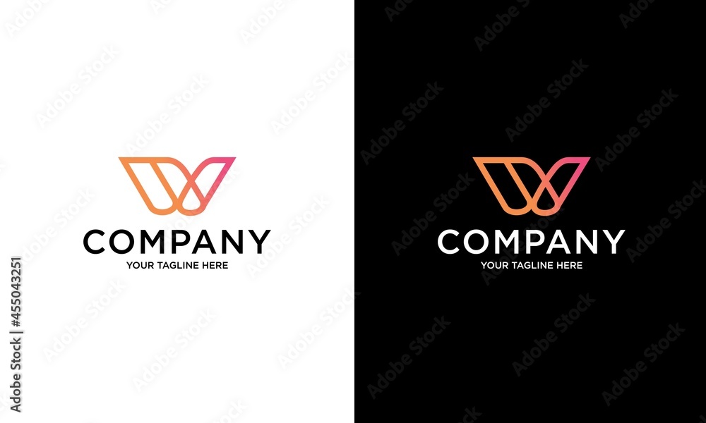 Abstract Letter W design logo Template. Line vector symbol. Elegant premium sign icon Abstract Letter W design logo Template. Line vector symbol. Elegant premium sign icon