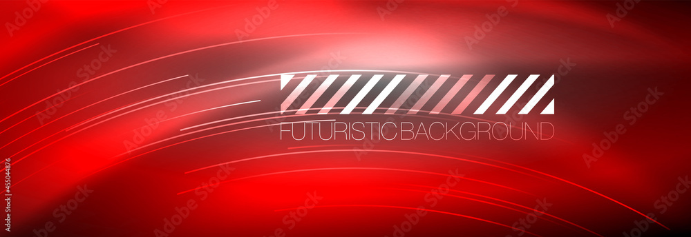 Neon glowing lines, magic energy and light motion background. Vector wallpaper template Neon glowing lines, magic energy and light motion background. Vector wallpaper template