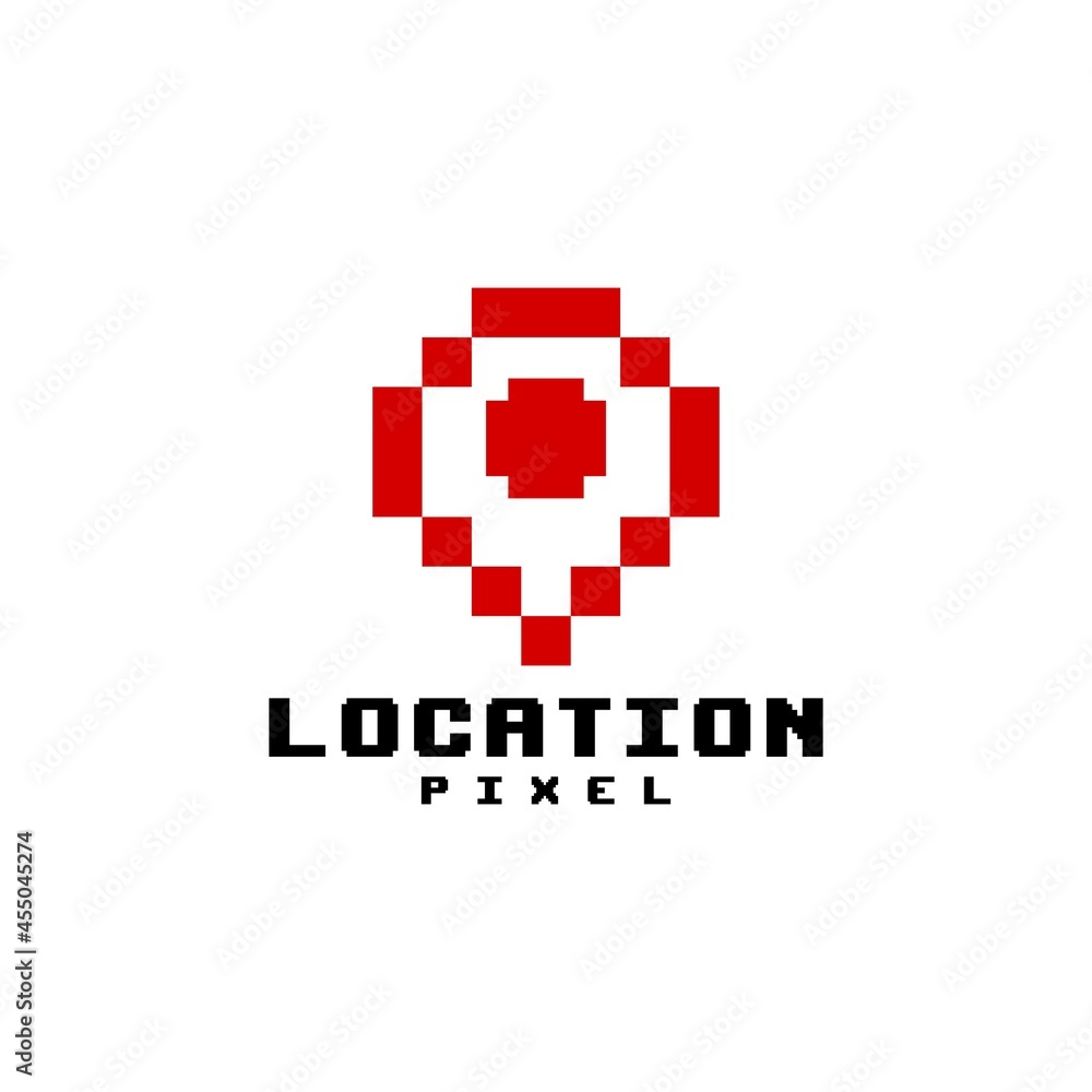 illustration of location pin symbols with a pixel style, good for any business related to video game or any business with a retro theme.