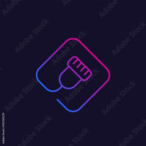 ultrasound vector linear icon on dark