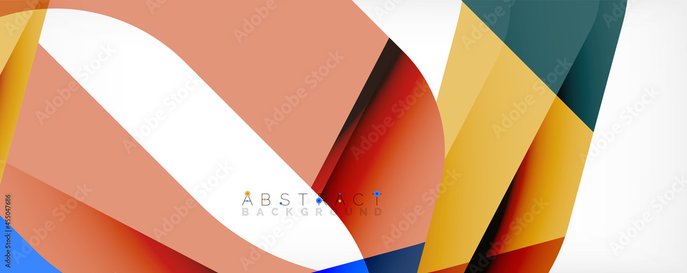 Geometric abstract background - multicolored abstract shapes on white. Vector Illustration For Wallpaper, Banner, Background, Landing Page Geometric abstract background - multicolored abstract shapes on white. Vector Illustration For Wallpaper, Banner, Background, Landing Page