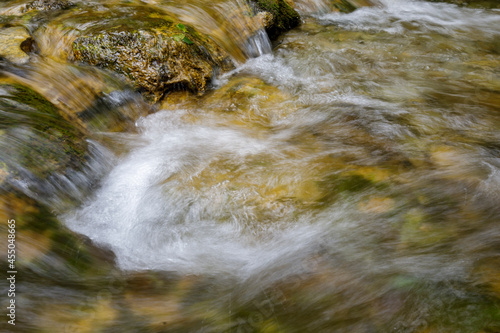 Runoff of the Ulu-Uzen river in the Khapkhal gorge of the natural park. Crimea  Russia  August 15  2021