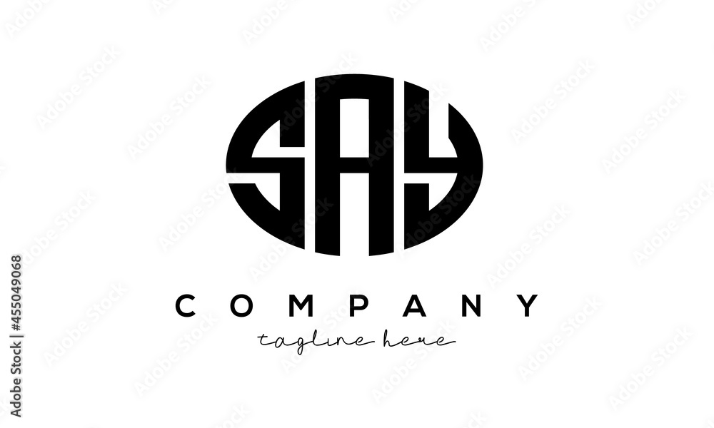 SAY three Letters creative circle logo design SAY three Letters creative circle logo design