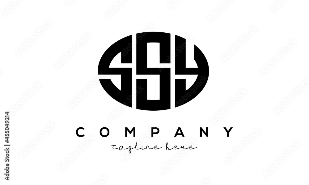 SSY three Letters creative circle logo design	