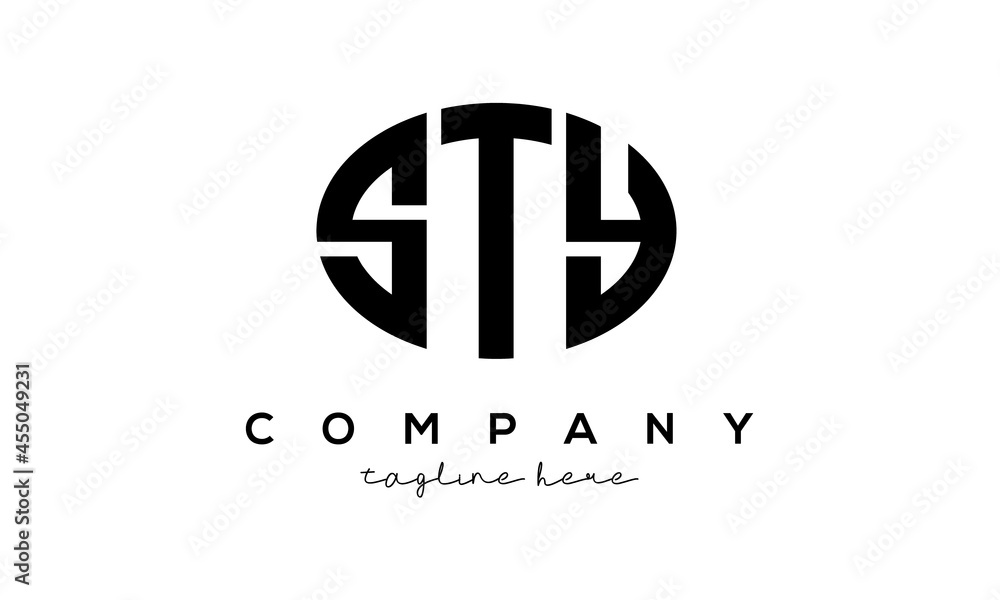 STY three Letters creative circle logo design STY three Letters creative circle logo design