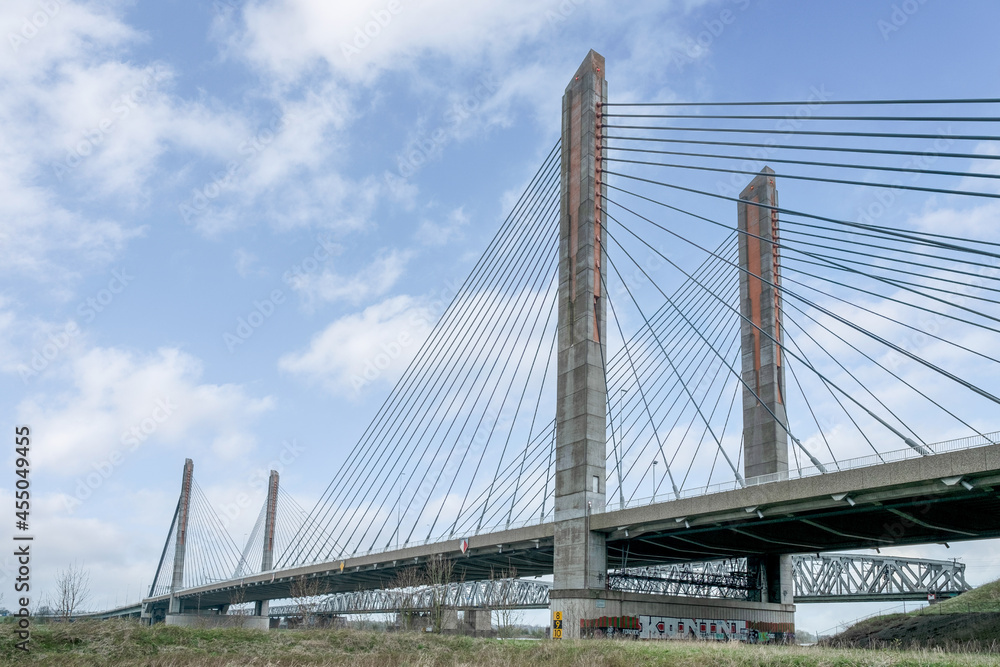 The Martinus Nijhoff Bridge in Zaltbommel, Gelderland Province, The Netherlands The Martinus Nijhoff Bridge in Zaltbommel, Gelderland Province, The Netherlands