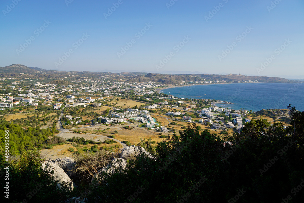 viewpoint over coastline near faliraki