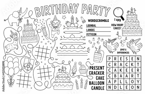 Photography Vector Happy Birthday placemat for kids