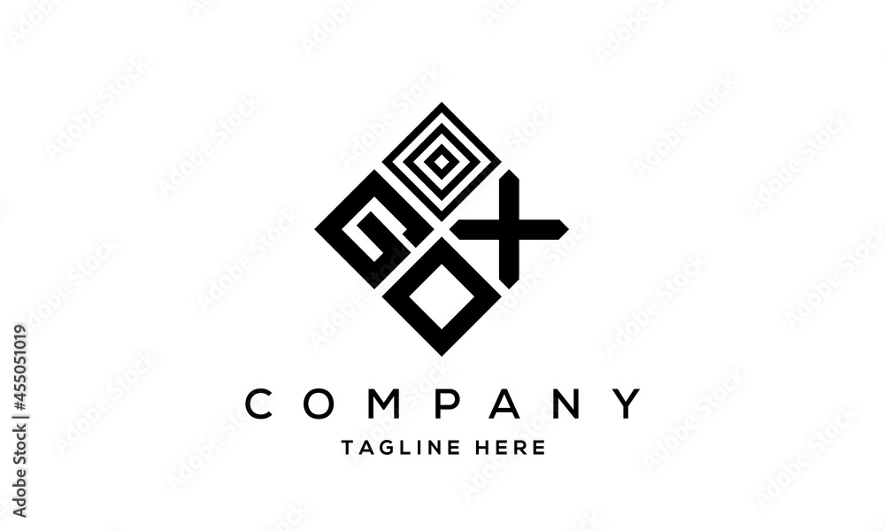 Obraz premium GXO square three latter logo vector