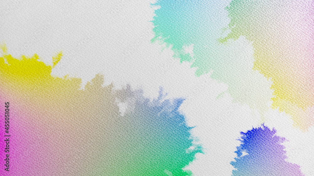 Obraz premium Bright rainbow gradient watercolor stain on textured watercolor paper