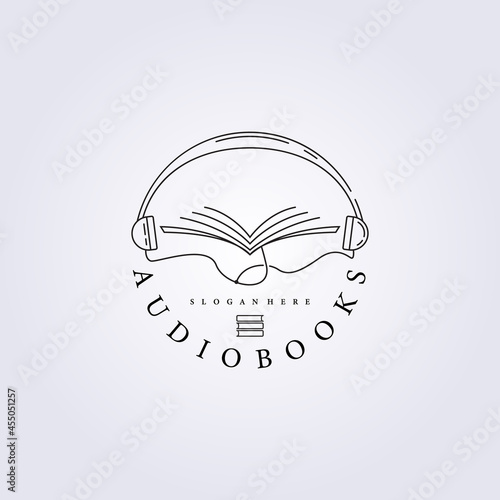 audiobook open book learning logo podcast online vector illustration design symbol icon flat creative design