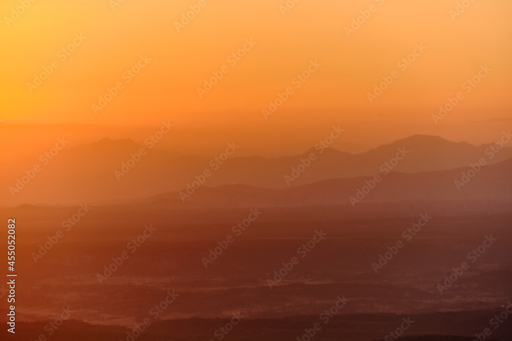Obraz premium Abendrot mit Berge, 