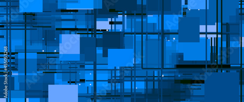 Minimal geometric background. Technological or scientific design. Banner template for social networks, websites. 3d rendering