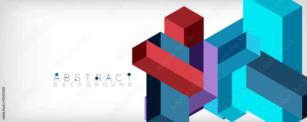 Abstract background. 3d cubes, cubic elements and blocks. Techno or business concept for wallpaper, banner, background, landing page Abstract background. 3d cubes, cubic elements and blocks. Techno or business concept for wallpaper, banner, background, landing page