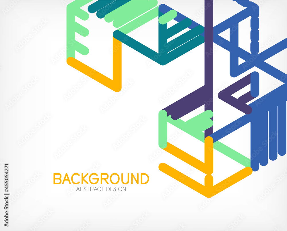 Abstract background. Color lines on white background. Linear abstract composition. Techno or business concept for wallpaper, banner, background, landing page Abstract background. Color lines on white background. Linear abstract composition. Techno or business concept for wallpaper, banner, background, landing page