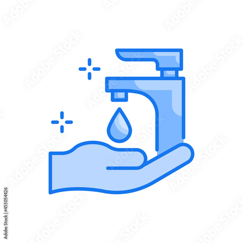 Water hygiene vector blue colours icon style illustration. EPS 10 file