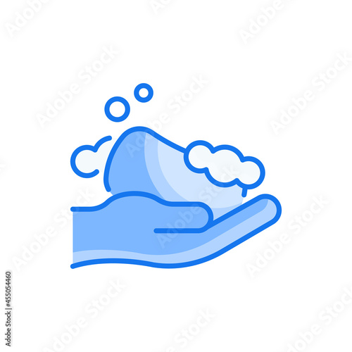 Soap vector blue colours icon style illustration. EPS 10 file