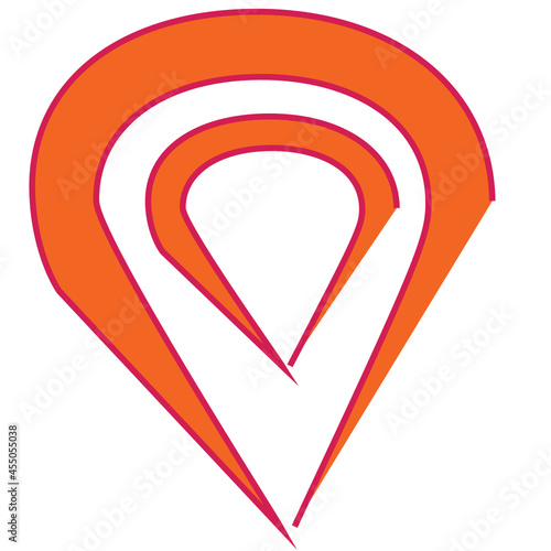 map pointer with icon and heart logo design
