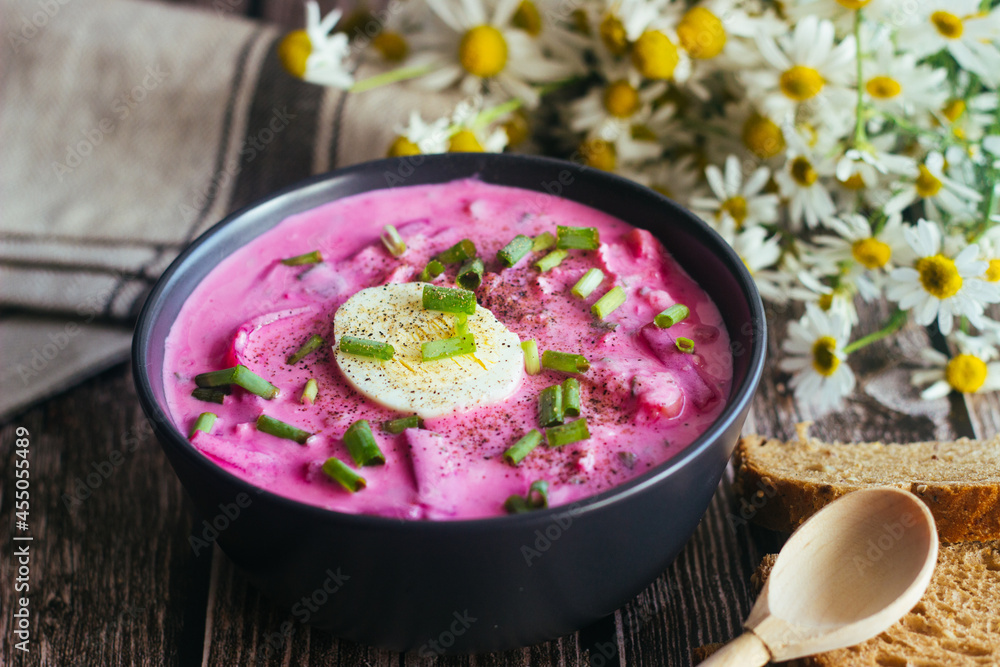 Borsch. Tasty soup. Russian national dish Borsch. Tasty soup. Russian national dish