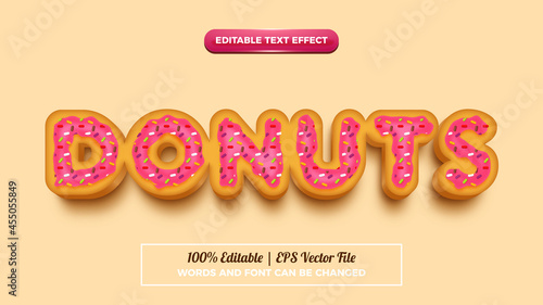 pink donuts text style effect editable