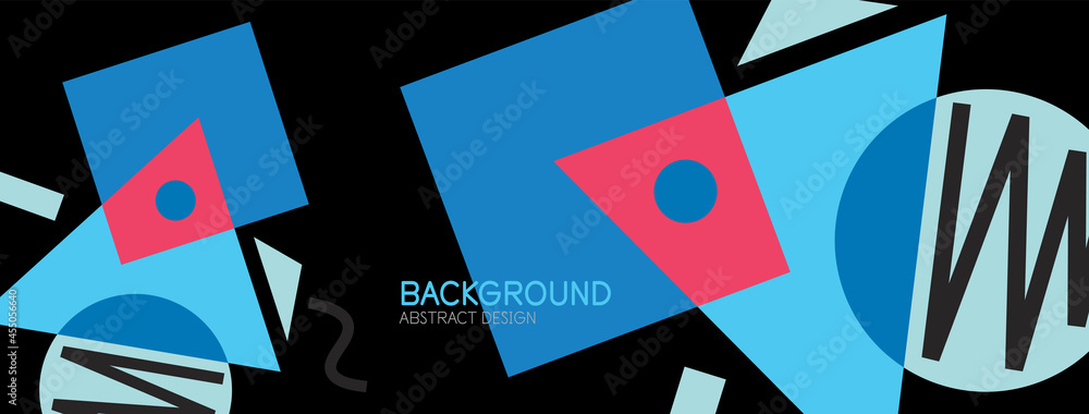 Abstract background. Blocks, lines, triangles, circles composition. Techno or business concept for wallpaper, banner, background, landing page Abstract background. Blocks, lines, triangles, circles composition. Techno or business concept for wallpaper, banner, background, landing page