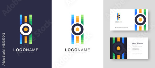 Sound wave icons set Music waves symbols Audio logos template Voice equalizer emblems idea With Premium Business Card Design Vector Template for Your Company Business