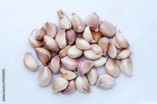 Garlic on a white background