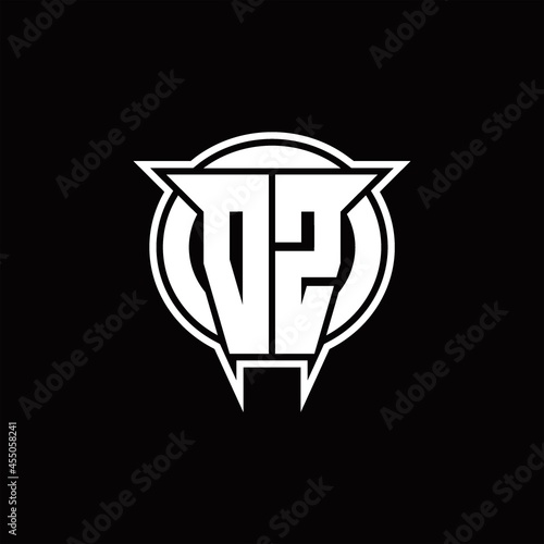 DZ Logo monogram with circle rounded shape design template