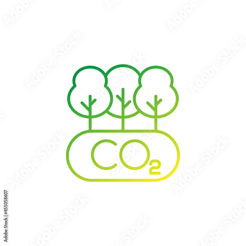 carbon offset and reducing co2 gas line vector icon