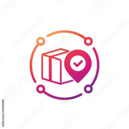 Parcel tracking and order delivery icon