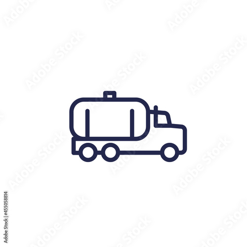 tanker truck line icon on white