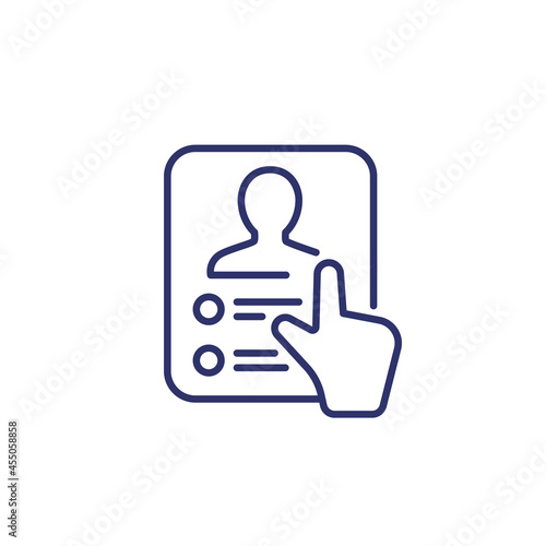 user profile icon, line vector