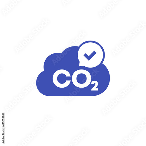 carbon neutral icon with co2 gas cloud